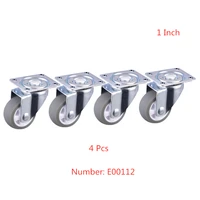 4 pcslot 1 inch casters gray tpe universal wheel diameter 25mm mute roller total height 40mm home