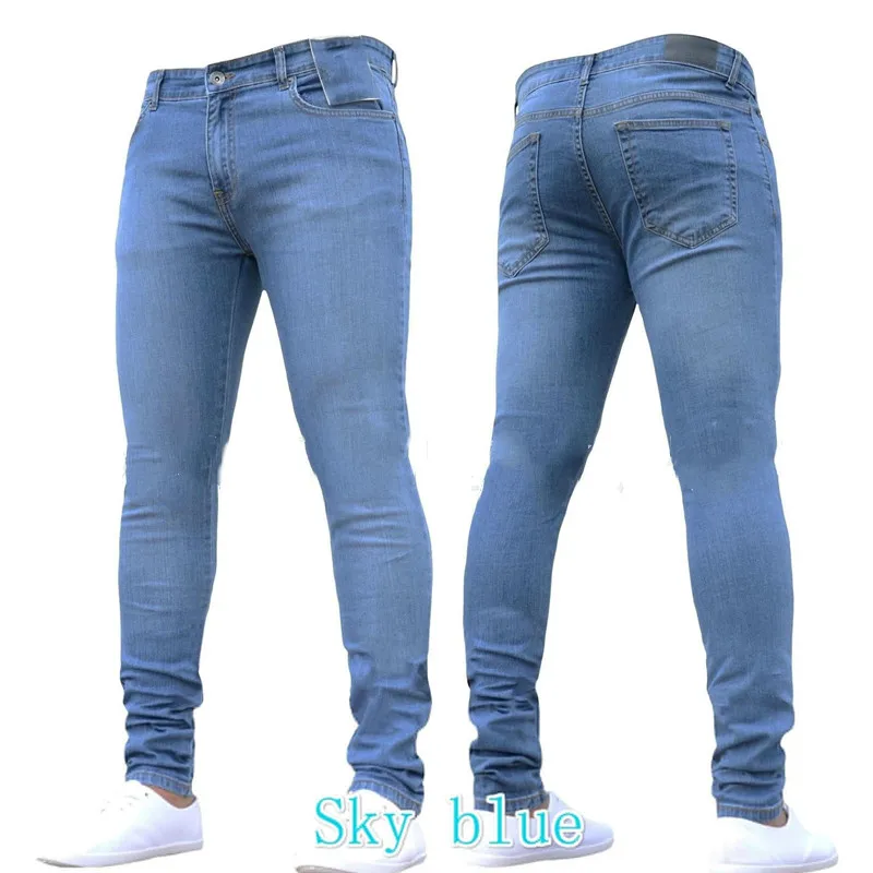 2019 горячие новые мужские узкие брюки Модные повседневные облегающие прямые