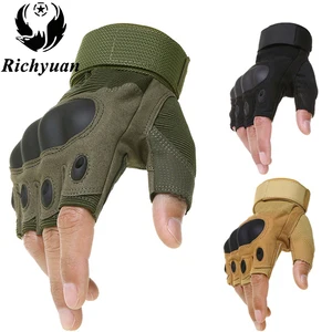 Outdoor Tactical Gloves Airsoft Sport Gloves Half Finger Type Military Men Combat Gloves Shooting Hu