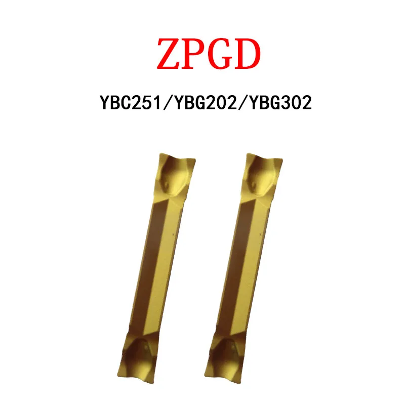 ZPGD Original Inserts ZPGD0402 ZPGD0402-MG YBC251 YBG202 YBG302 Double End Slotted Blade Cylindrical Grooving Lathe Cutting Tool