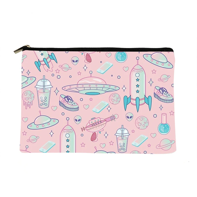 

Women galaxy Babe Pattern Printed Make up bag Fashion Women Cosmetics Organizer Bag for Travel Colorful Storage Bag for Lady Bag