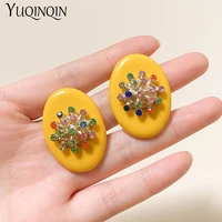 vintage geometric big earrings for women jewelry fashion crystal stud earring for girls cravejado brincos trend jewelry gift