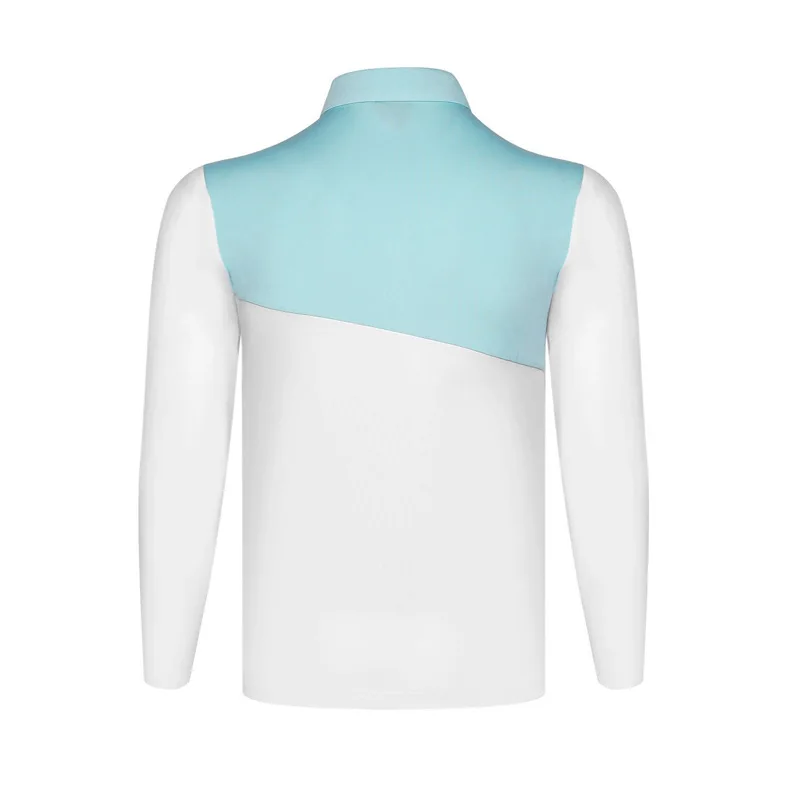

Hot selling basic style polyester stitching design multicolor long sleeve men's polo golf shirts