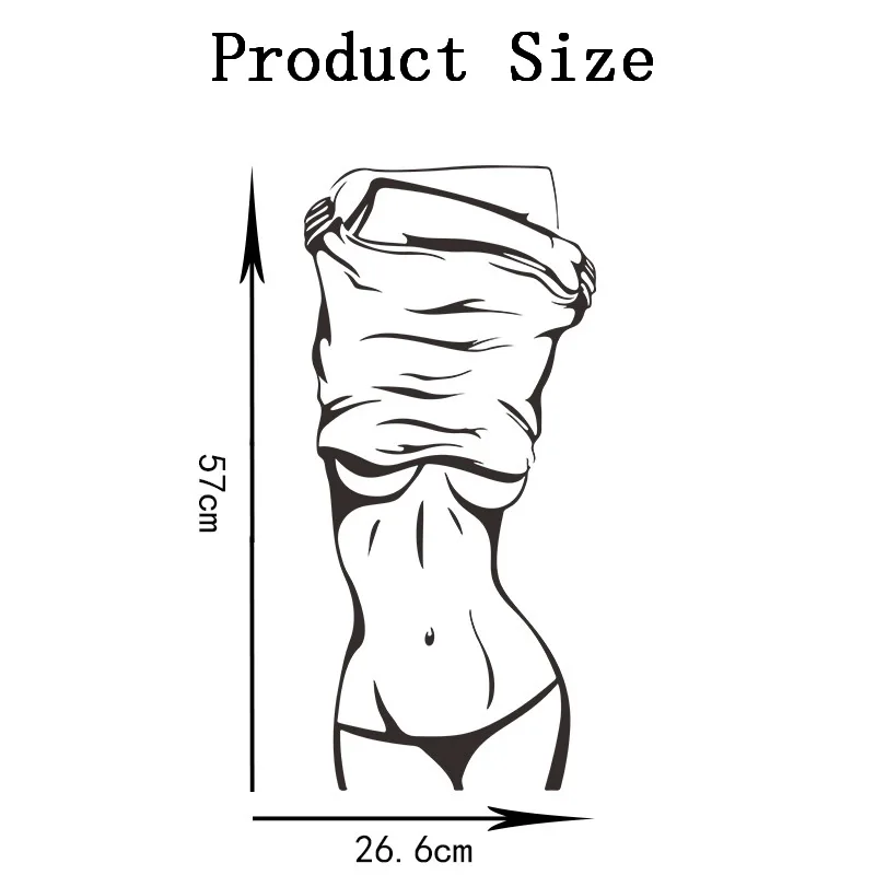 Наклейка на стену сексуальной девушки раздевающейся в салоне яркая 3D