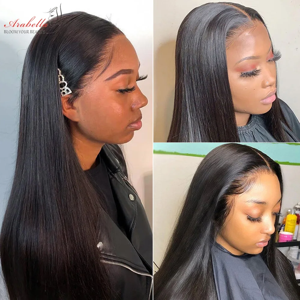 Прозрачный передний парик на сетке бразильские прямые волосы без повреждений T