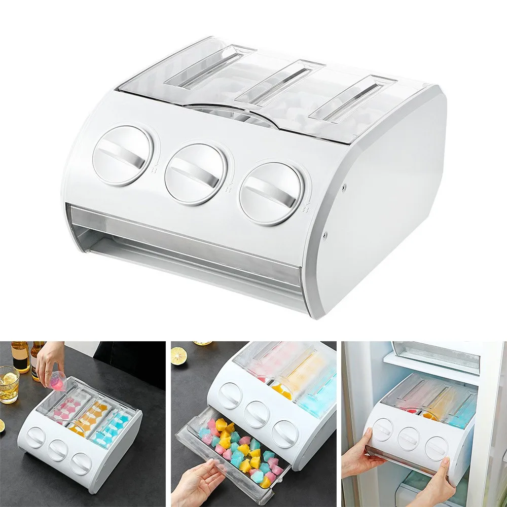 

New Multifunctional Semi-automatic Ice Making Box Frost Resistant Mold Box Heavy Duty Refrigerator Storage Drawer