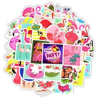 50pcs hawaii party flamingo sticker gift tag notebook diy baby shower decorations birthday party decorations wedding event decor