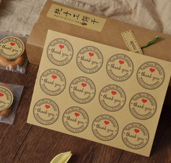 Наклейки из крафт-бумаги 100 шт. индивидуальные с логотипом на заказ | Дом и сад