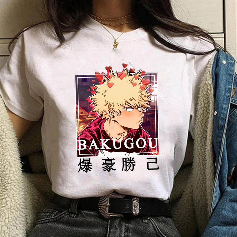 

Katsuki Bakugo T-shirt Short Sleeve Funny Tee Women Tops