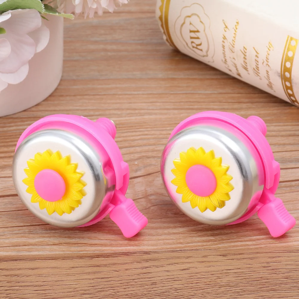 

10pcs Sunflower Shaped Bike Bell Kids Bell Cycling Bell Handlebar Mini Horn Accessary (Red)