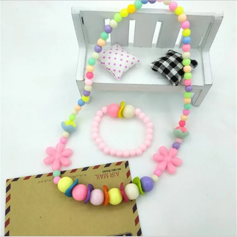 2 шт./компл. акриловые Детская бижутерия для девочек Бусины карамельного цвета