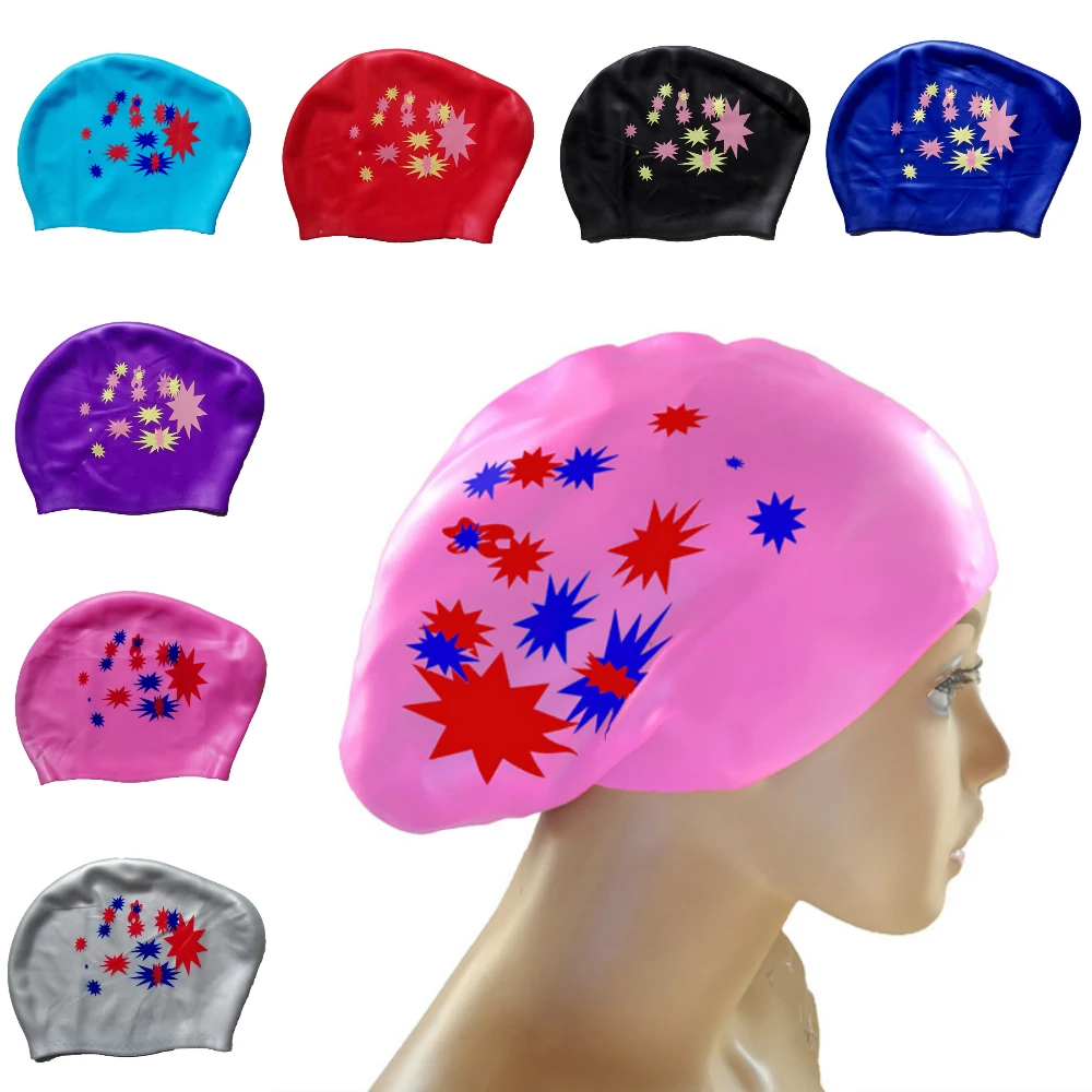 Женские силиконовые шапки для плавания водонепроницаемые большого размера с