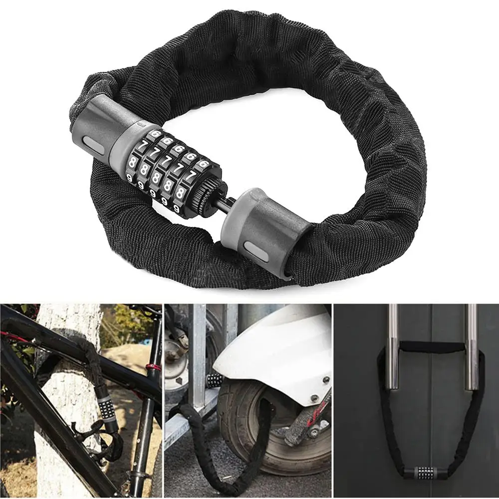 

Combination Bicycle Chain Lock Bike Chain Lock Bicycle Combination Lock Anti-Theft Code 5 Digit Safety Combination Lock