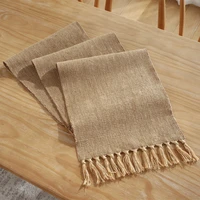 cotton linen table runner dinning table decoration tablecloth hand woven table cover runners home event party decor supplies