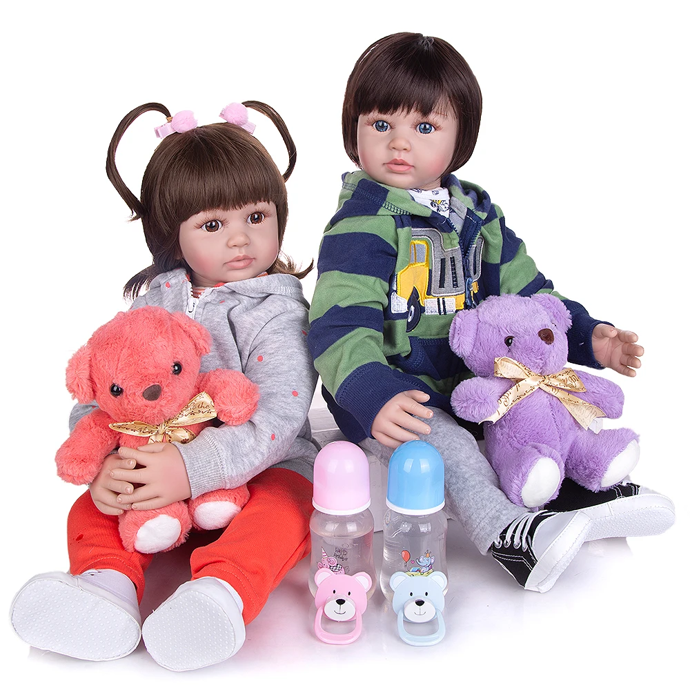

KEIUMI 24 дюйма куклы Новорожденные малыши 60 см мягкие силиконовые мальчики девочки Близнецы милые новорожденные игрушки подарок на день рождения