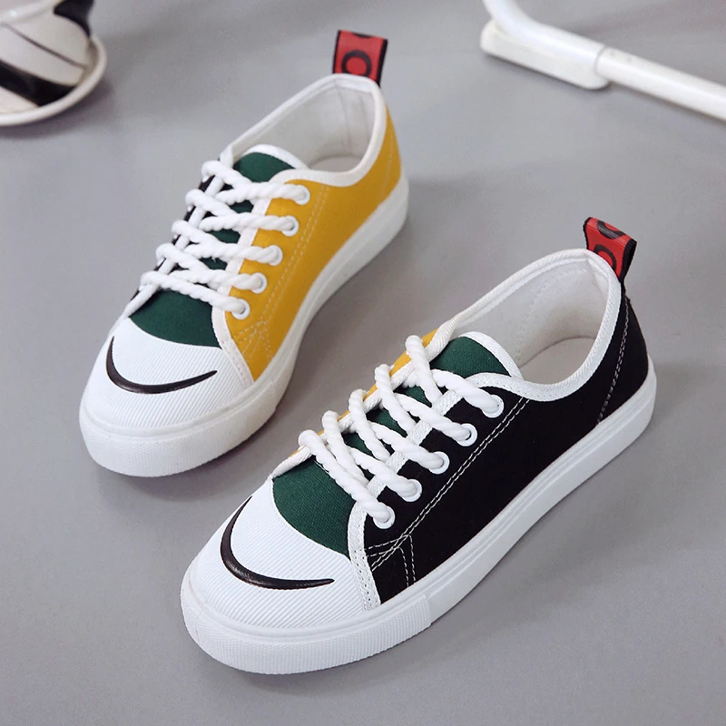 2020 Новая мода Женская полотняная обувь хит Цвет босоножки на низком каблуке со