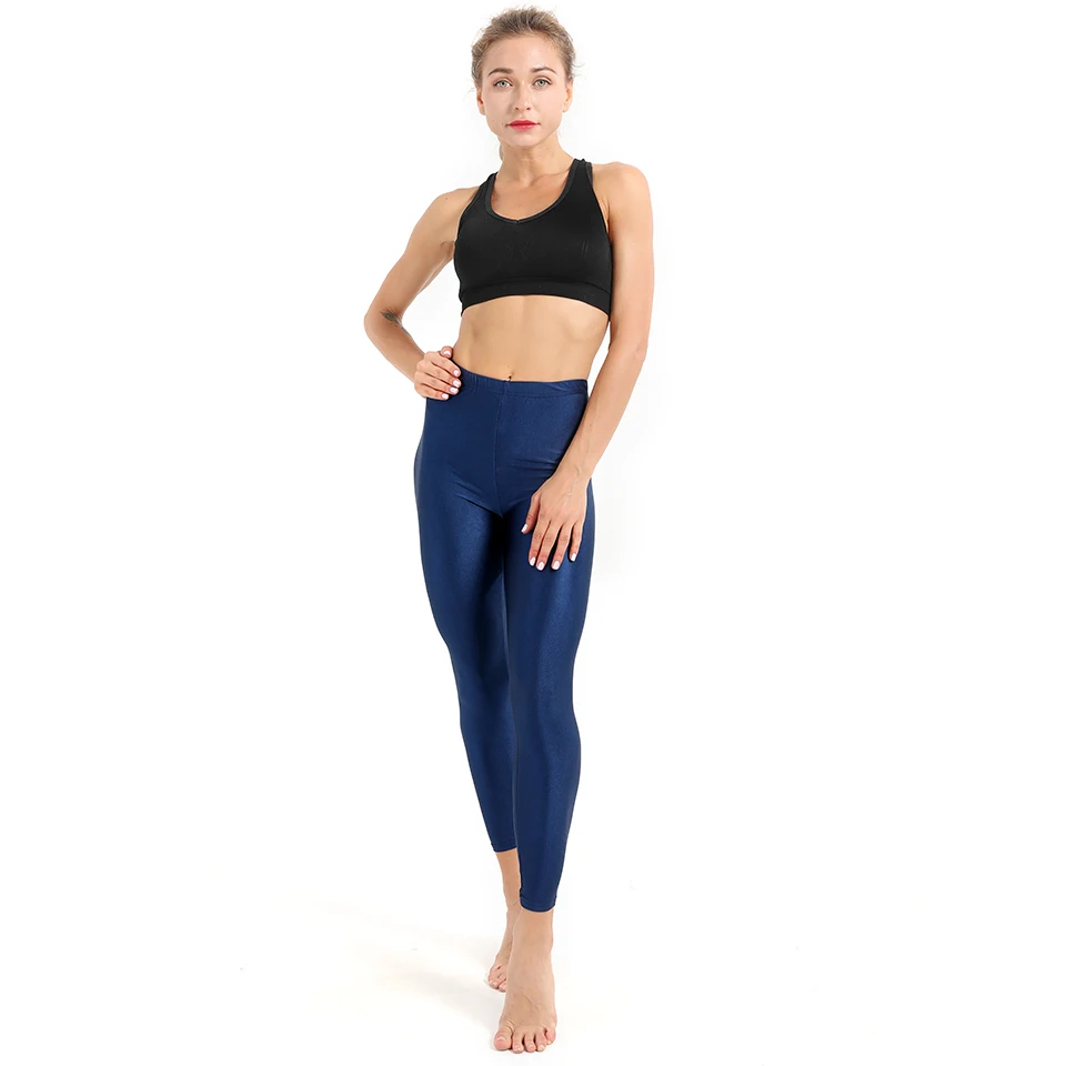 Женские леггинсы для тренировок повседневные блестящие женские фитнеса большие