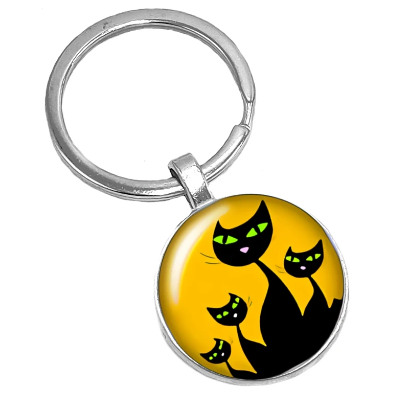 Новинка 2020 Лидер продаж забавный стеклянный брелок с забавным рисунком кота