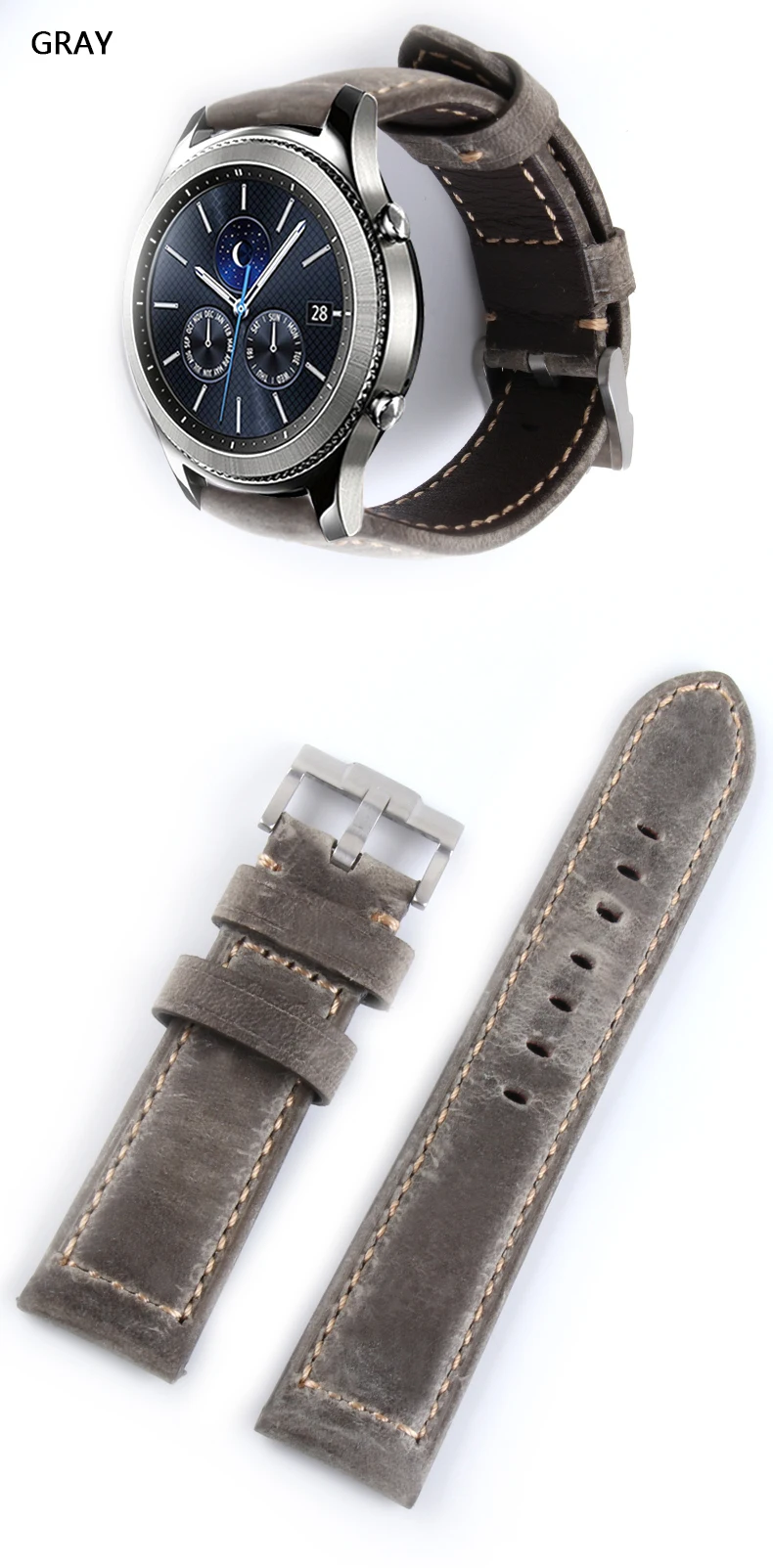 Итальянский ремешок из натуральной кожи 22 мм для samsung gear S3 Classic Frontier gear 2 Neo Live huawei Watch Band