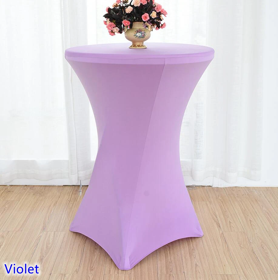 Фиолетовая цветная ткань для коктейльного стола из лайкры чехол свадебной