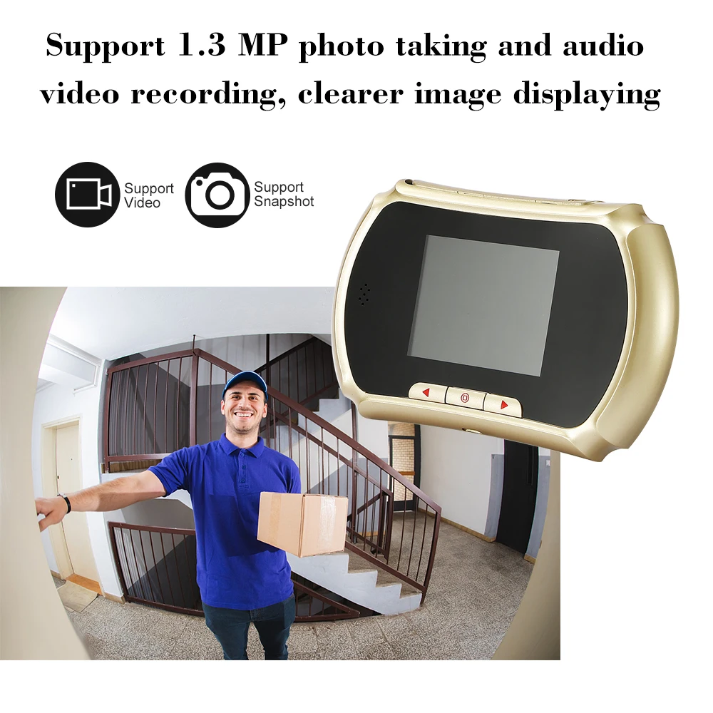 3-дюймовый 1.3MP глазок дверной Камера Цвет Экран видео-телефон двери внутренной связи Системы Телезритель двери глаз видео-дверной звонок домой безопасности