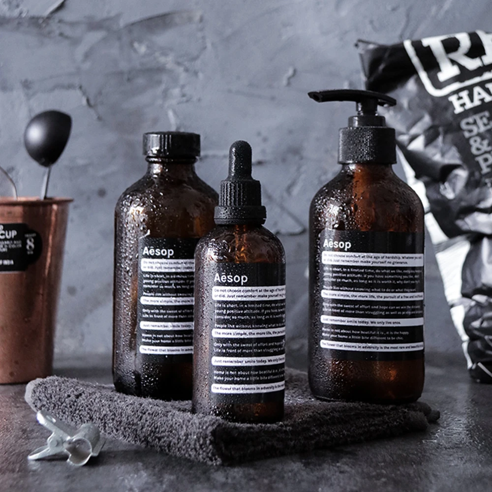 Скандинавская бутылка для хранения коричневого стекла 100 мл эфирное масло 250 500