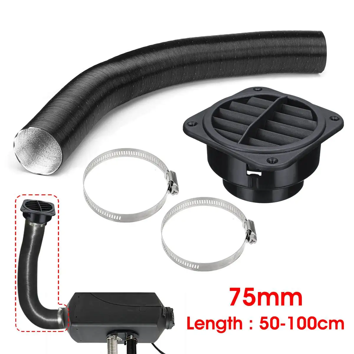 Горячая новинка 75 мм Нагревательный шланг для дизельного стояночного