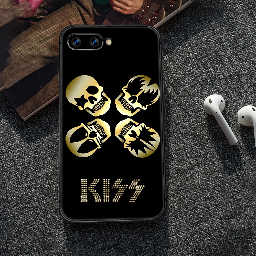 

Kiss Band Phone Case Cover Hull For HUAWEI honor 7a 8 8s 8a 8x 9 9x 10 20 i Lite Pro black Cover 3D Coque Tpu Cell Soft Hoesjes