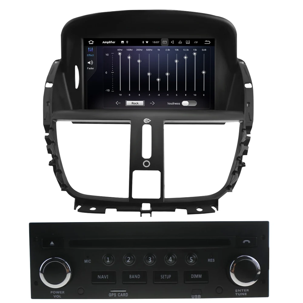 Автомобильный DVD плеер Octa Core 4G RAM Android 9 0 GPS навигация Мультимедиа Стерео для Peugeot 207