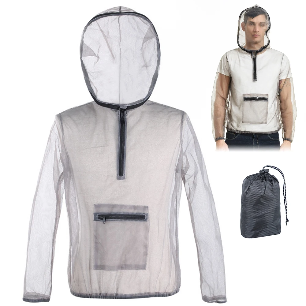 Moda giacca anti-zanzara leggera ape insetto repellente per zanzare giacca in maglia cappotto pesca caccia cappotto protettivo esterno