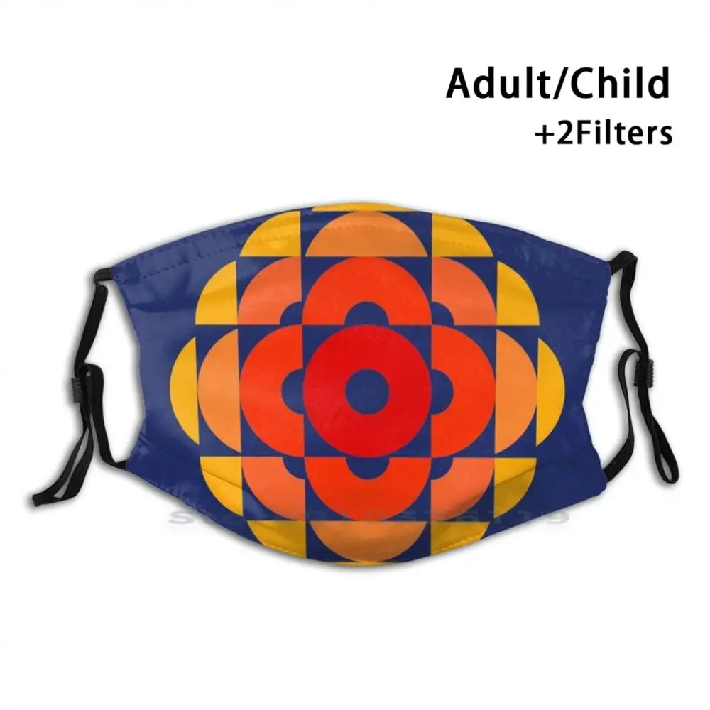 

Геометрическая солнце многоразовая маска для лица с фильтрами дети Канада Cbc Cbbc Sun Dr круги солнечные геометрические точки Оранжевая луна Лу...