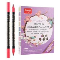 haile 24 colors permanent metallic markers paints pens dual tip writing greeting card art markers school diy stationery supplies