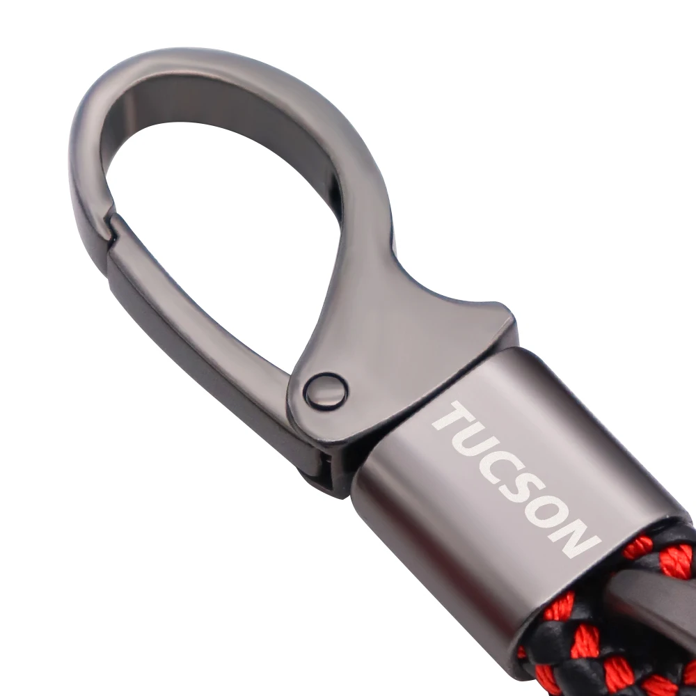 

Car key chain For Hyundai Tucson 3 2009 2010 - 2020 Metal and leather keychain key ring Buckle Waist Car Key chain Accessories