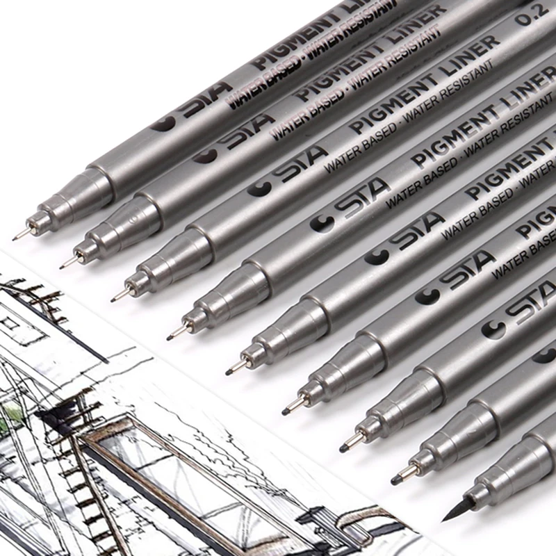 Набор водонепроницаемых пористых точечных ручек рисование эскиз микрон тонкая
