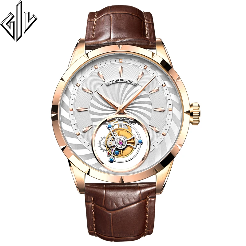 Часы GIV Real Tourbillon Мужские топовые Роскошные брендовые сапфировые часы мужские