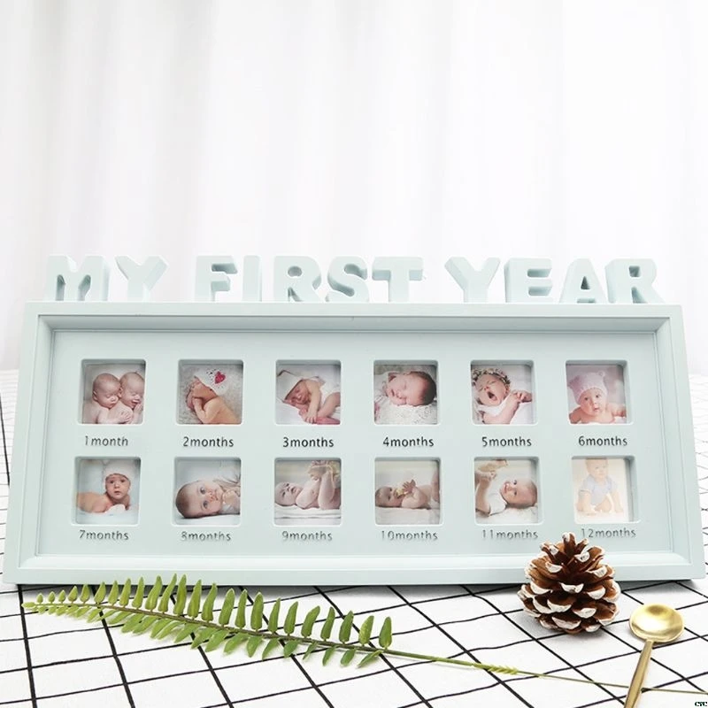 

Creative DIY 0-12 Month Baby "MY FIRST YEAR" Pictures Display Plastic Photo Frame Souvenirs Commemorate Kids Growing Memory Gift