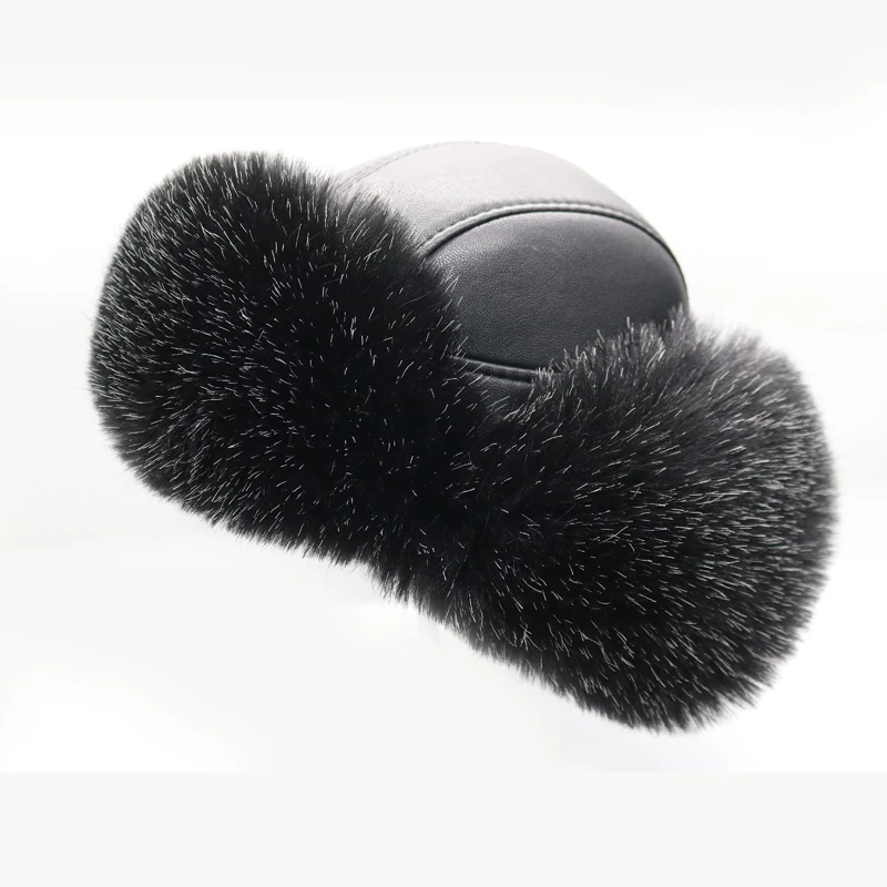 шапка ушанка зимняя авиатор из искусственной кожи и унисекс теплая ушастая