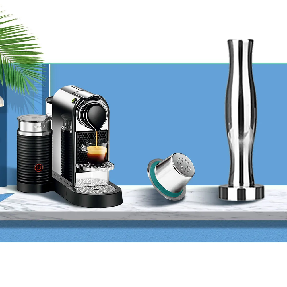

6PCS Reusable Stainless Steel Nespresso Refillable Coffee Capsule Refilling Cup Filter Nespresso Machine Maker Pod With 120 Lids