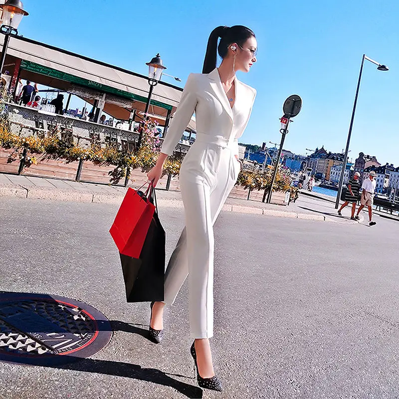 

Women's Jumpsuit Fashion V-neck Solid Color Long Sleeve Casual Formal Sexy Jumpsuit Straight Elegant Overalls T247