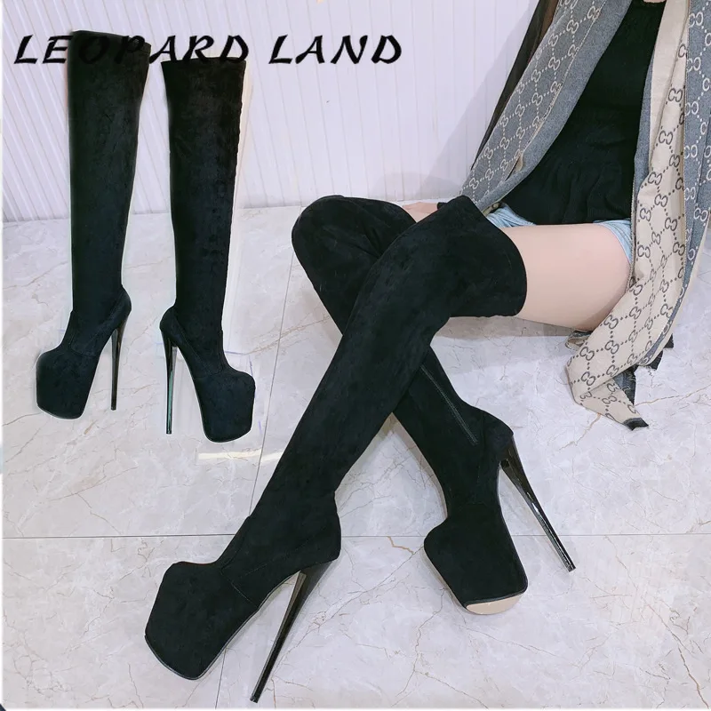 

Женские сапоги с высоким каблуком 20 см, большой размер 43, красочные сапоги