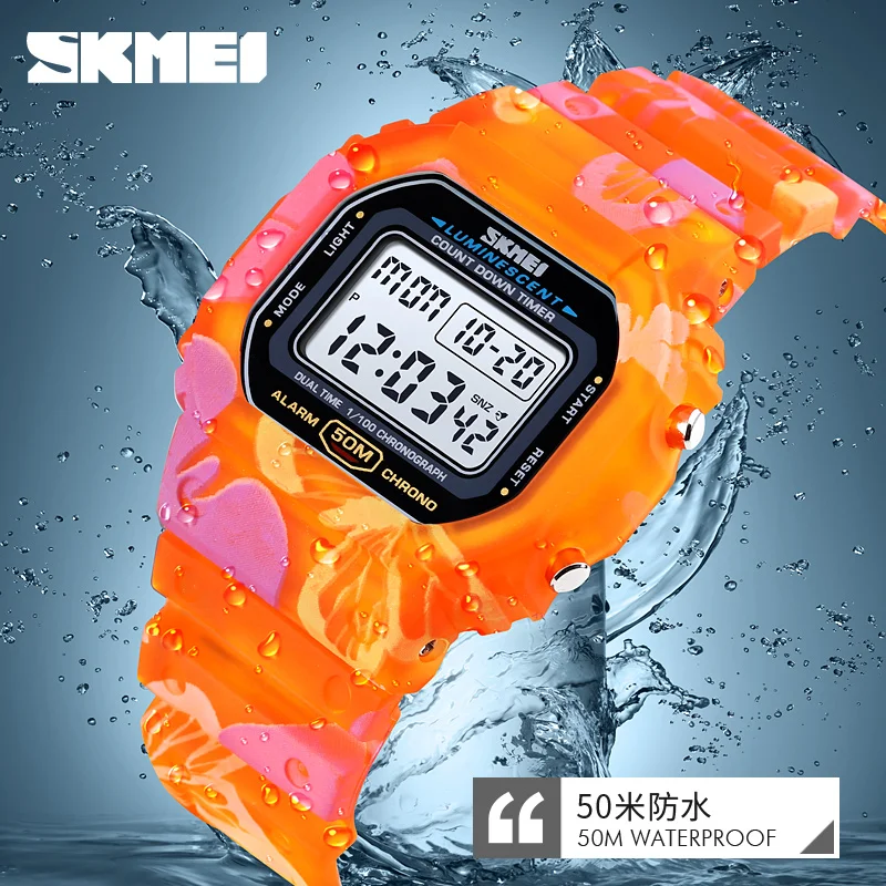 Часы наручные SKMEI Женские электронные водонепроницаемые с хронографом и