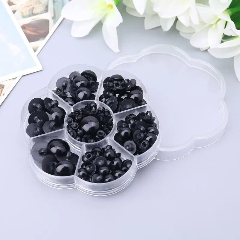 

182 Pcs 6-17mm Black Plastic Crafts Safety Eyes for Teddy Bear Soft Dolls Toy Animal Doll Felting Amigurumi DIY Accessories