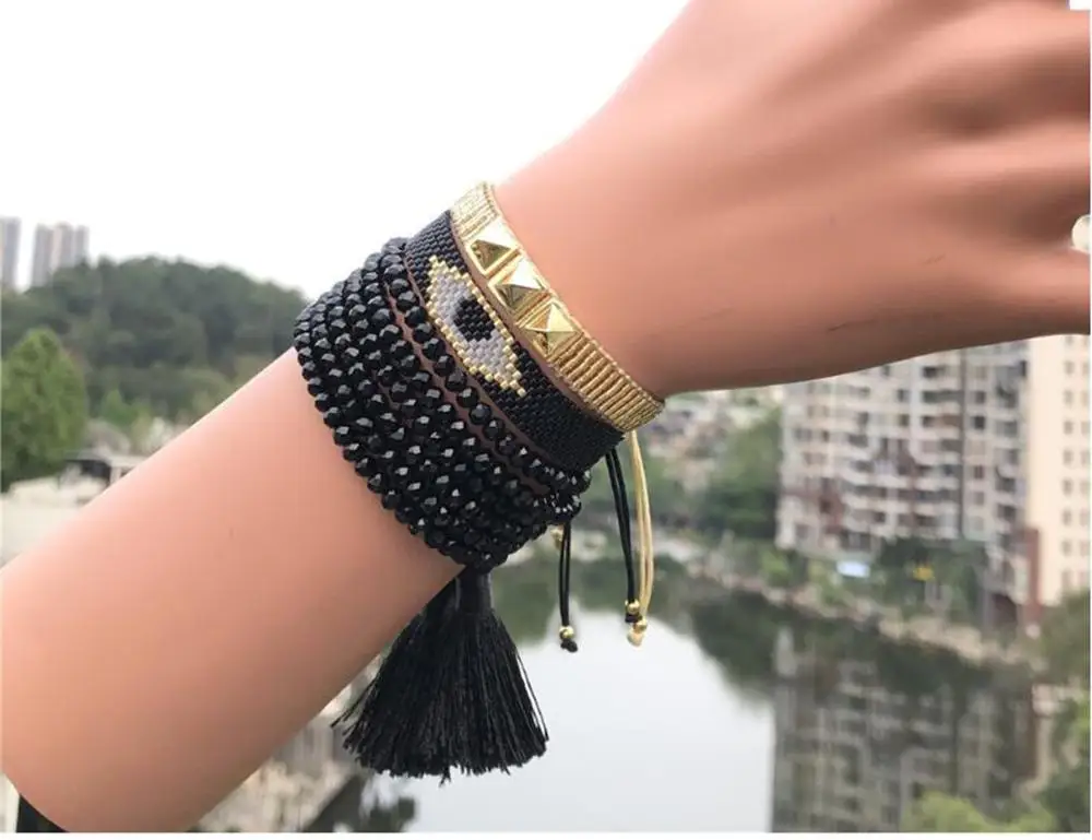 SANDEI Бусы Браслеты с подвесками полный комплект ювелирных изделий браслет evil eye