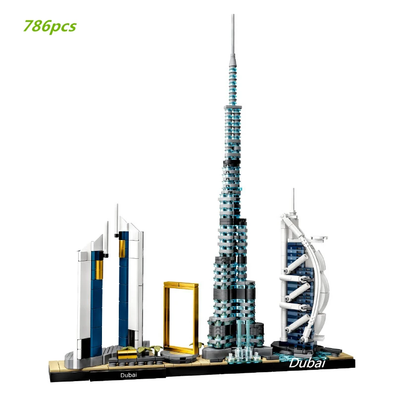 

World Famous Skyline Collection Dubai Building Blocks Sets Bricks City Architecture Classic Model Children Toys Birthday Gifts