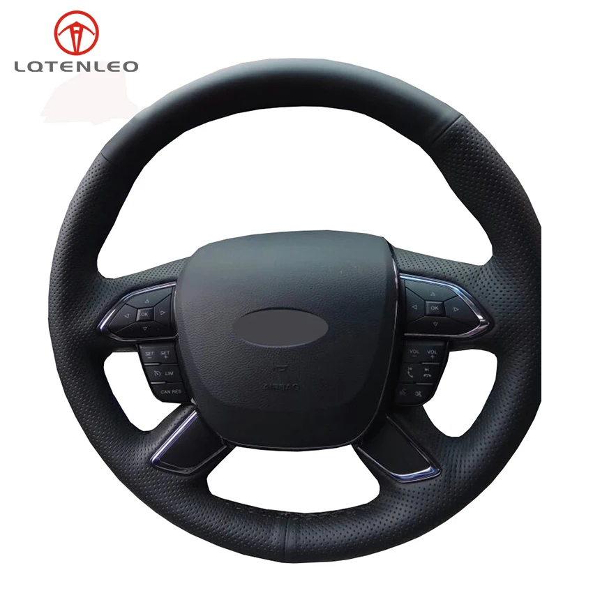 

LQTENLEO, черная искусственная кожа для самостоятельной сборки, искусственная кожа для Ford Taurus 2015, 2016, 2017, 2018, 2019