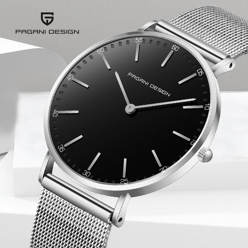 Кварцевые повседневные наручные часы с ремешком сеткой для мужчин Лидирующий