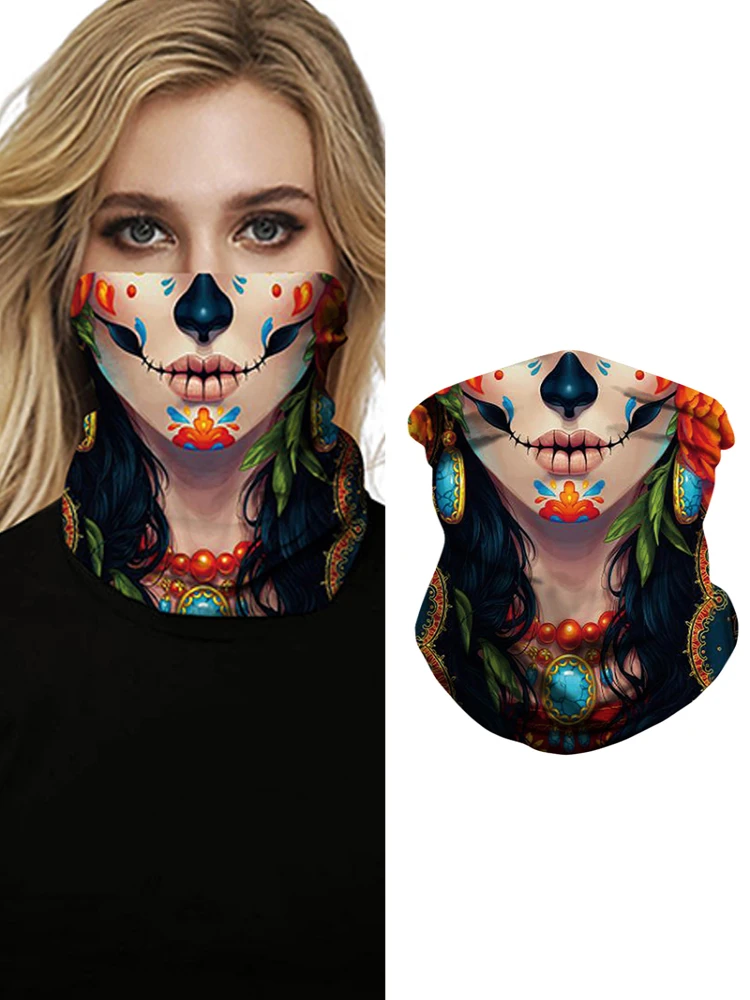 Новинка 2020 модная Бандана с мультяшным принтом в виде черепа для девочек