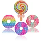 Игрушки-антистресс для детей и взрослых, милый пончик, Радужный Lolli Pop