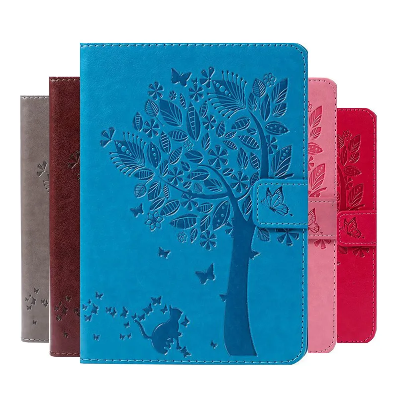 Чехол из искусственной кожи с тиснением в виде кошачьего дерева для Samsung Galaxy Tab E 9 6