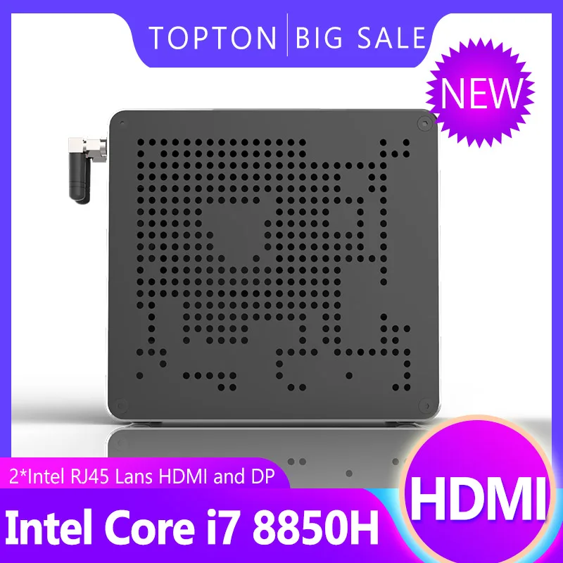Новый мини ПК Intel i7 8850H Intel®Игровой Компьютер UHD Graphics 630 Windows 10 64 битный 2 * DDR4 4K